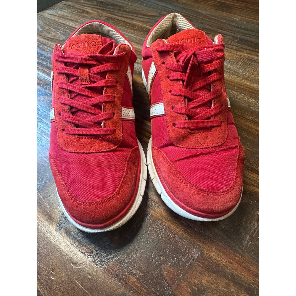 Vionic Ansel Red Nylon Suede Orthopedic Walking Sneakers Mens 10 TVM4311-2‎